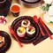 560 Pcs Black and Red Party Supplies for 80 Guests - Disposable Dinnerware Set with Black and Red Paper Plates, Napkins, Cups, Plastic Forks, Knives and Spoons